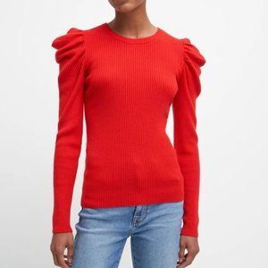 7 For All Mankind Long Sleeve Puff Shoulder Crewneck Sweater